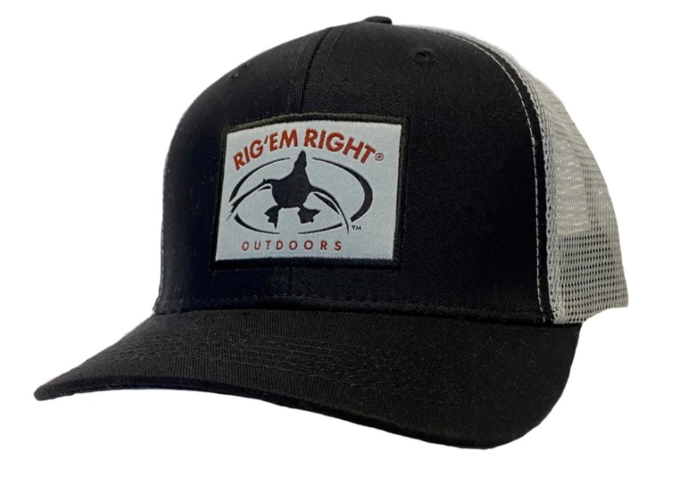 Rig'Em Right Black Front Trucker Hat